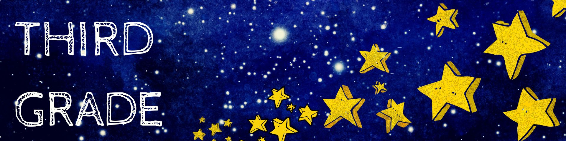 3rd grade with stars and night sky background